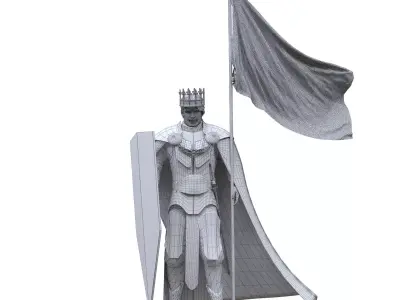 King  Arthur Low-poly 3D model