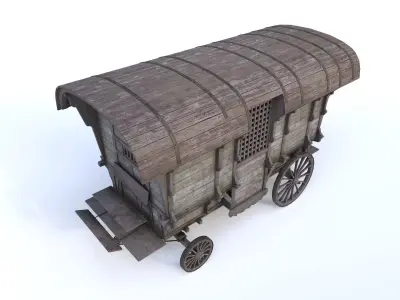 Old Prison Trolley Low-poly 3D model