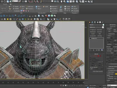rhino game character pbr -vr Low-poly 3D model