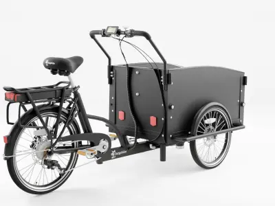 3D Model of Cargobike Classic Low-poly 3D model