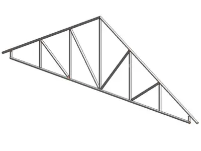14 Common and Scissors Trusses with Heel 3D model