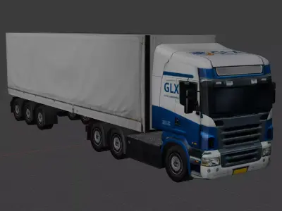 Semi transport  Truck with Trailer 3D Model 3D Model Pack