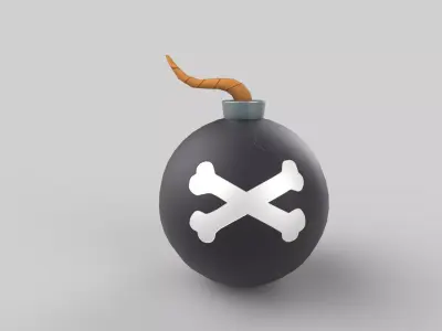 Stylized bomb Low-poly 3D model