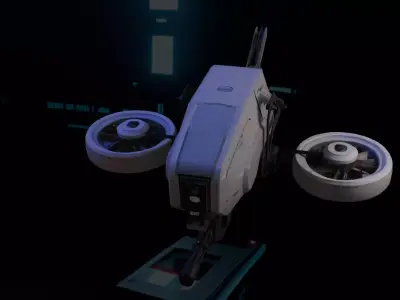Futuristic Sci-Fi Combat Drone 3D model