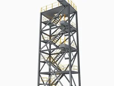 Metal Industrial Tower 07 3D model