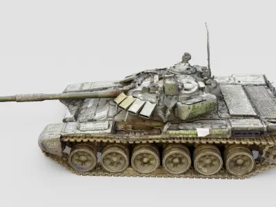 Russian T-90 tank destroyed by Ukrainian army  3D model purchase