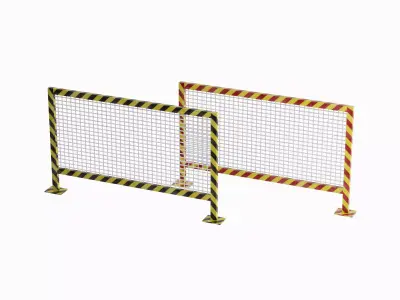 Road Barricade Set C Low-poly 3D model