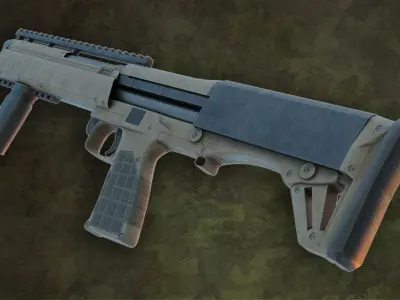 Burst Shotgun Low-poly 3D model