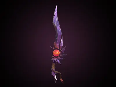 Stylized Fantasy Weapon Low-poly 3D model