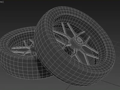 Motorcycle Wheel and Rim Free 3D model