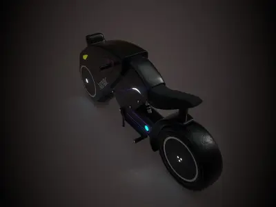 Motorcycle futuristic electric bike Free low-poly 3D model