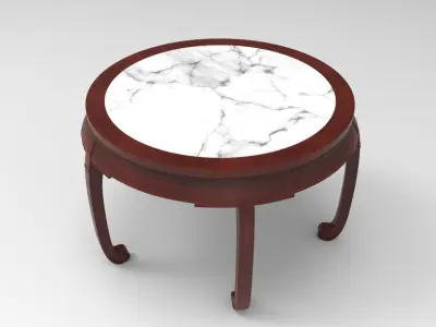 Traditional Chinese Table and stool with PBR textures - set 1 3D model