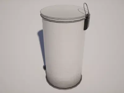  Trash Pedal Bin Low-poly 3D model