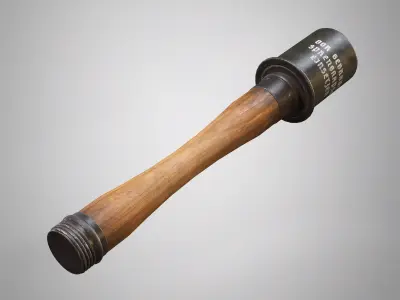 M24 Stick Hand Grenade AAA Game Ready Low-poly 3D model
