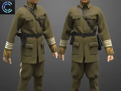 Male Military Uniform  OBJ mtl FBX ZPRJ 3D model