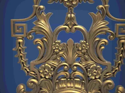 Carved clock for 3D printing and CNC 3D print model 19