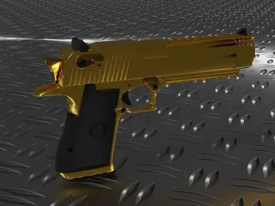 Gold desert eagle 3D model
