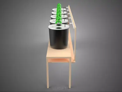 KIT BUCKET DUTCH BATO HYDROPONIC GROWING SYSTEM GARDEN PLANT DIY 3D model