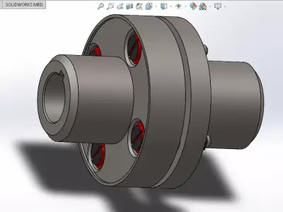 Elastic Sleeve-Pin Coupling solidworks model Free 3D model