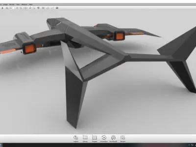 Orac Figher Low Poly model Low-poly 3D model