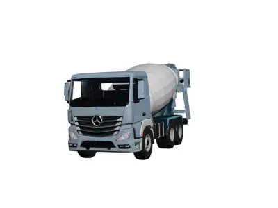 Mercedes Actros Mixer Truck Concrete Cement Transport Vehicle 02 3D model