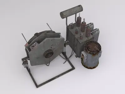 Military Radar Low-poly 3D model