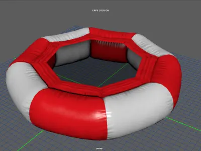 Modular inflatable water park TRAMPOLINE Low-poly 3D model