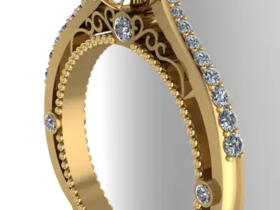 Women Diamond Ring  3D print model purchase