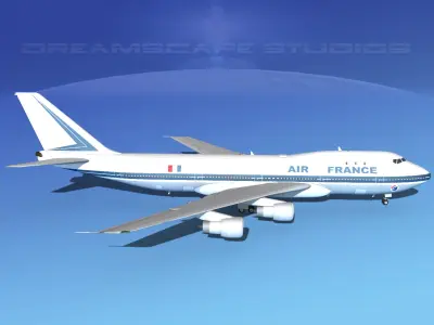 Boeing 747-100 Jumbo Jet Air France 1 3D model