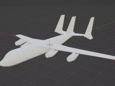 Fictional Tri-Tail Heavy Cargo Aircraft 3D model