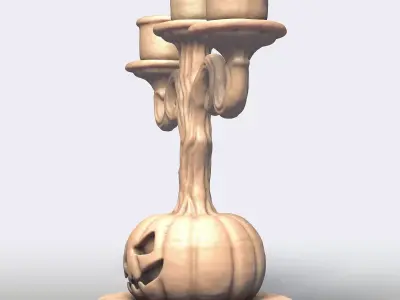 Pumpkin Candle Holder  Halloween Candelabra  3D Printable STL 3D print model