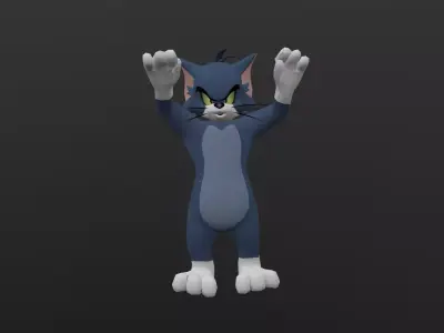 TOMC-033 Tom Cat Waving Both Hands Low-poly 3D model