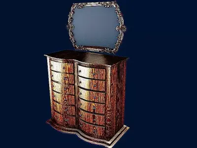DRESSER ornate with mirror 3D model