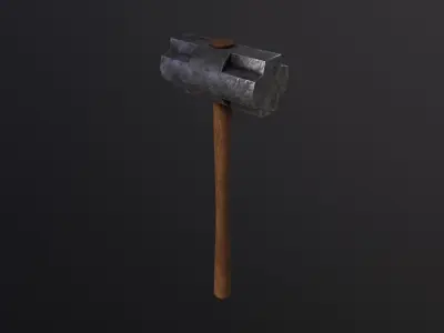 Old Sledgehammer 3D Model Low-poly 3D model