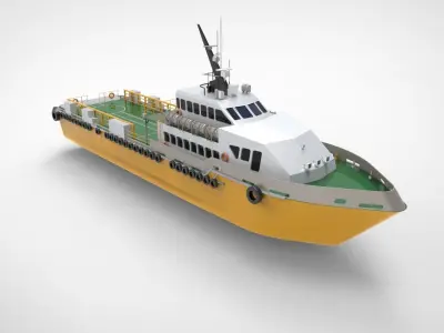 Crewboat Y ferry boat 3D model
