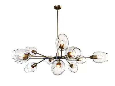 Maxim Savvy Antique Brass 12-Light Sputnik Pendant 3D model