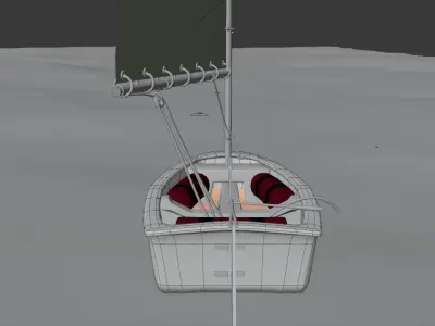 Dinghy 3d sailboat Low-poly 3D model