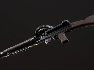 Lewis Machine Gun WW2 PBR Low-poly 3D model