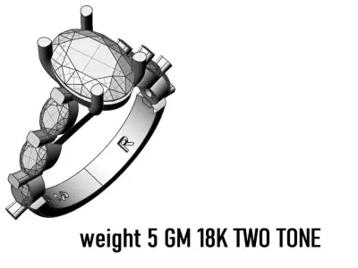 wedding ring set 3D model