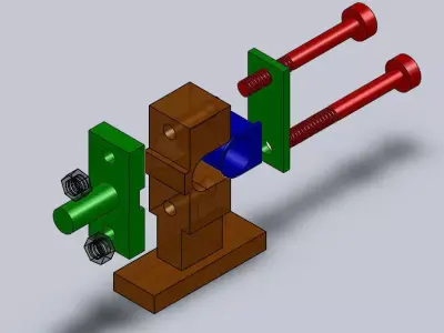 Crosshead wooden box with parts Free 3D model