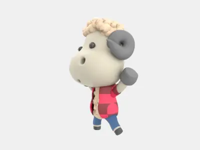 Cute Sheep 3D Illustration 3D model get