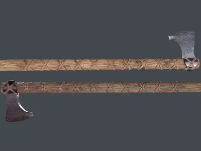 Low poly Viking Axe Low-poly 3D model