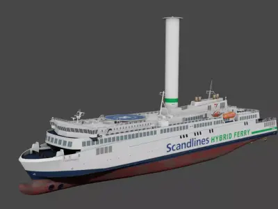Scandlines hybrid ferry Low-poly 3D model