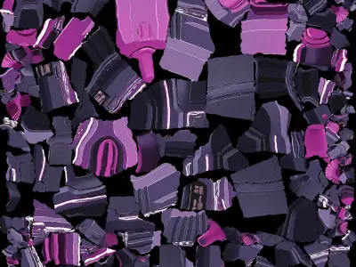 Neon Purple Pistol 3D model