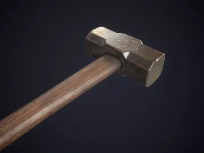 Heavy Sledgehammer Low-poly 3D model