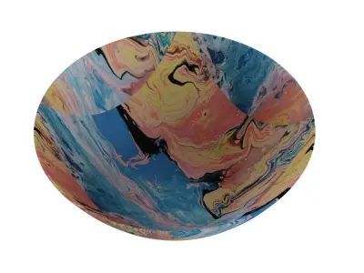 Bowl in Yellow Pattren 3D model purchase