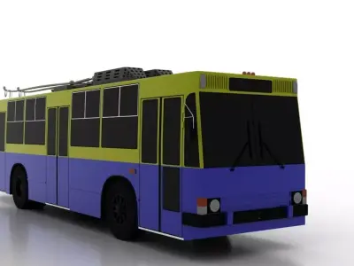 Trolleybus JUMZ-T2M Low Low-poly 3D model