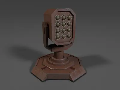 Simple stylized missile turret 4x3 Low-poly 3D model