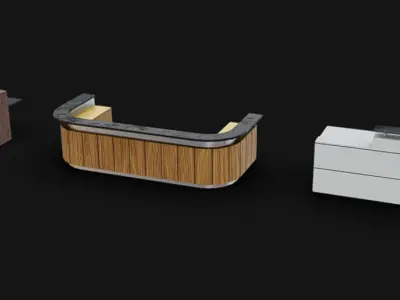 Reception Desks 01 Low-poly 3D model