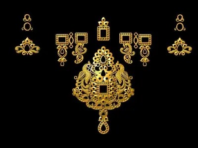 peacock Necklace design 3D print model purchase